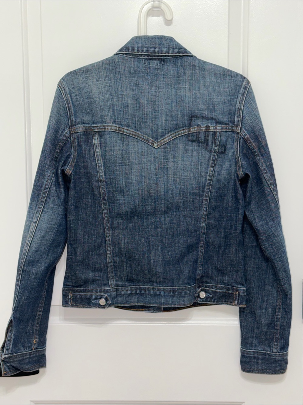 Manuel Denim Jacket Women’s Sz Small Rhinestone Buttons Cross Detail Made in USA - Picture 7 of 16